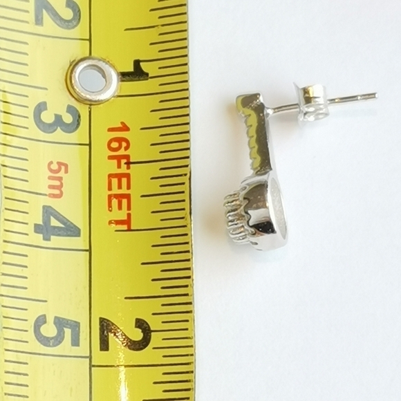 Sterling silver cz drop stud earrings - Picture 5 of 7